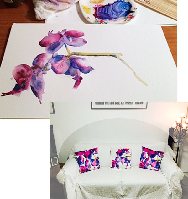 orchid fabric design_fabric printing_custom fabric_custom cushion printing making